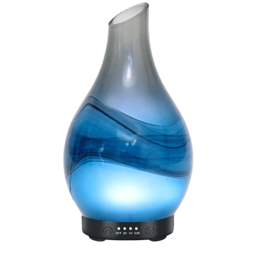 MAXWINER Essential Oil Diffusers Handmade Art Glass Ultrasonic Aromatherapy Diffusers with 7 Colors 