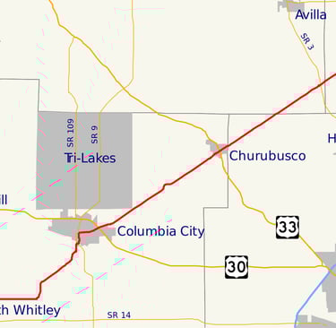 in-205 road route SR 205 dans l'état de l'indiana aux état unis
