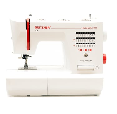 a sewing machine with a white background