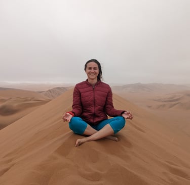 meditating in the Namib desert