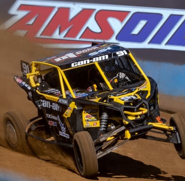 Side by Side Racing on Dirt Track