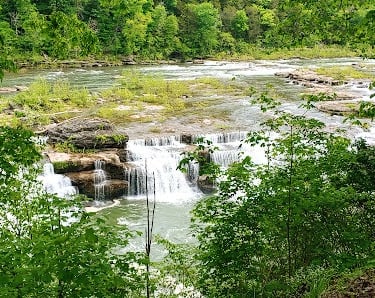 Rock Island Park, TN - Parking lot view of Great Falls