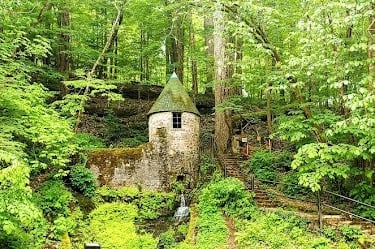Rock Island Park, TN - Like a fairytale castle, the Spring House brought water to the Cotton Mill