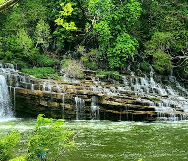 Rock Island Park, TN - Twin Falls capturing both sections of waterfalls