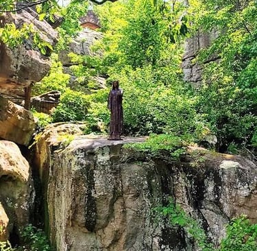 Lookout Mtn, GA - A tall statue of Maloria who protects the animals & gnomes in the valley below