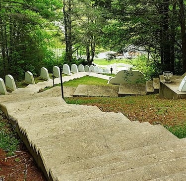 Smoky Mountains, N. Carolina Travel - Fields of the Wood and 321 steps to the top of Prayer Mountain