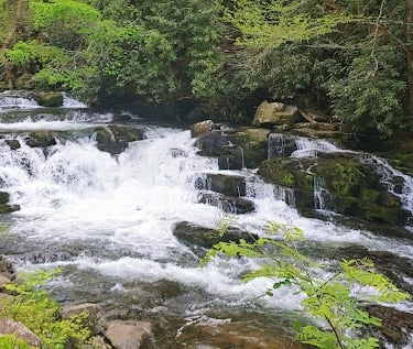 Smoky Mountains, N. Carolina Travel - Nantahala Cascades Waterfall is right off the road