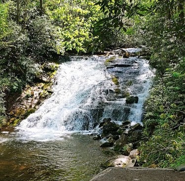 Smoky Mountains, N. Carolina Travel - Indian Creek Falls on Indian Creek Trail