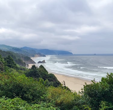 Oregon Coast - Cannon Beach view past Haystack Rock