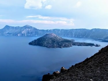 Waterfall Hwy, OR - Crater Lake is the 7th deepest in the world, with a little mountain island
