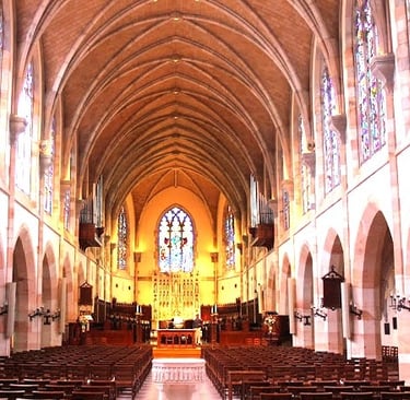 University of the South aka Sewanee University - All Saints Chapel with stained glass windows