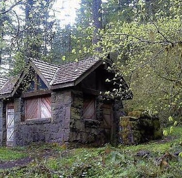 Salem, OR - House of the 7 Dwarfs in the South Falls Day Use woods at Silver Falls Park