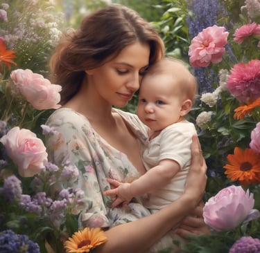 a close up of a person holding a baby's foot