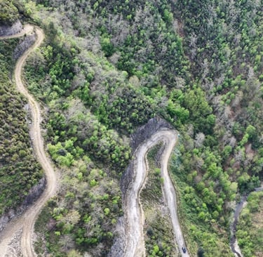 Immagine aerea di un'area di escavazione