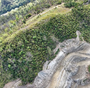 Immagine aerea di area di cava
