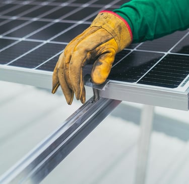 solar panel installation on roof