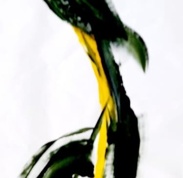 Détail du milieu de la deuxième toile abstraite de Jacqueline Poitevin, acrylique 70x190 cm, texture