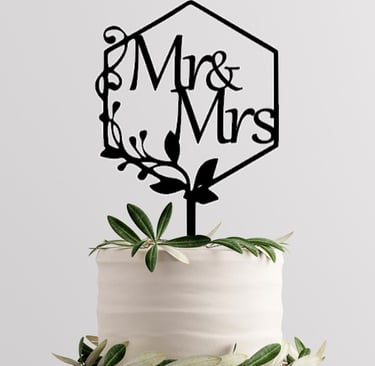 TBD010 - Mr & Mrs Leaf Hexagon £6