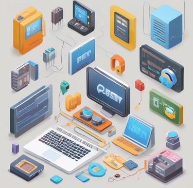 picture of many electronic devices interconnected together