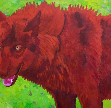Wolf painting - acrylic. Visit Rachael's painting portfolio