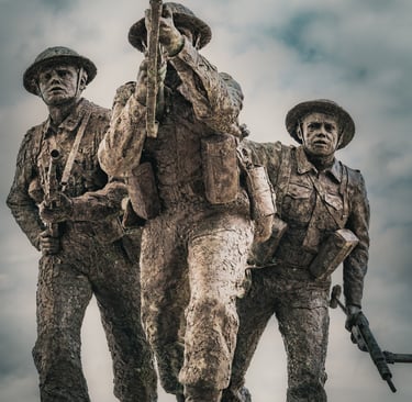 a statue of a soldier on a pedestal