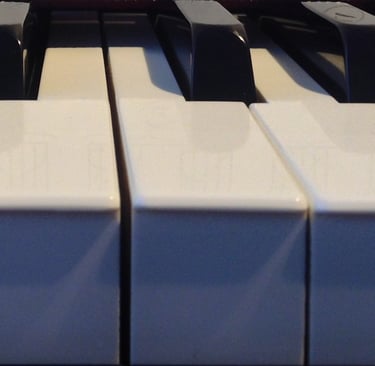 closeup of piano keyboard as featured image in blog post by Jen Smith Lanthier