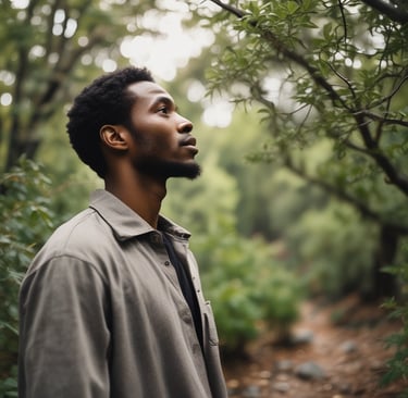man holding eyeglasses