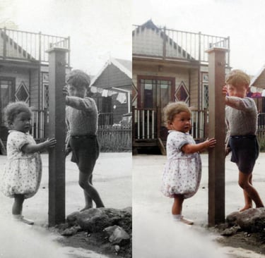 Photo that has been upscaled, restored, and colorized