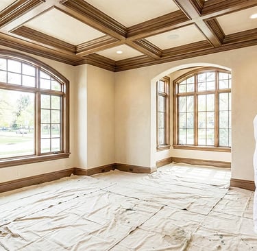 Professional interior painting by DAECO Painting in a luxury Denver home, featuring precision work o