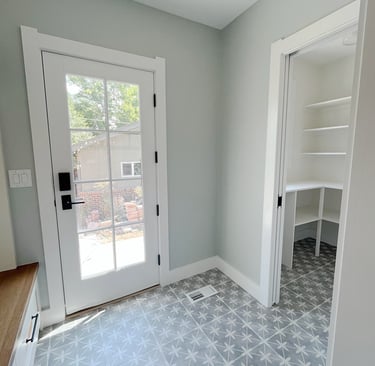 mud roon painted Benjamin Moore CC-700 Smoky Green - DAECO PAINTING
