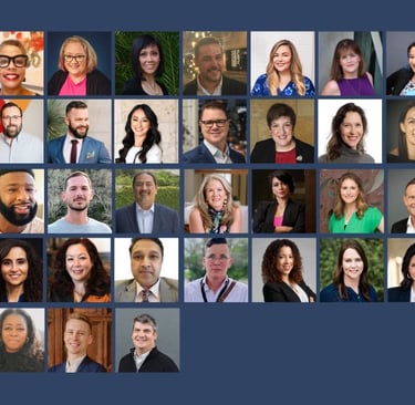 A celebratory collage showcases members of the Leadership Austin Class of 2025