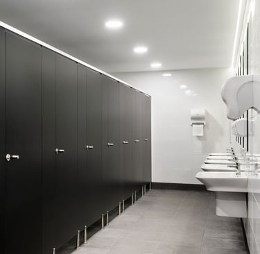 "Stylish toilet partitions for shopping mall in Hyderabad"