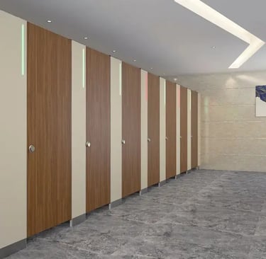 "Hygienic restroom cubicles in Hyderabad hospital"