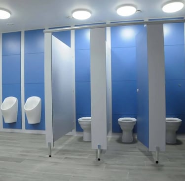 "Office restroom cubicle installation in Hyderabad"