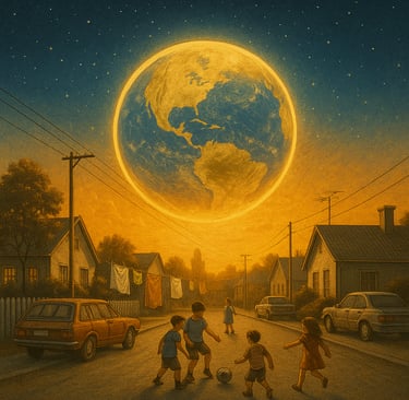 O Sol tatuado com a Terra, simbolizando o signo que a Terra recebe.