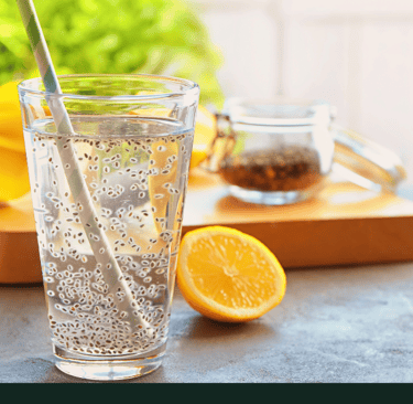 chia seeds soaking in water