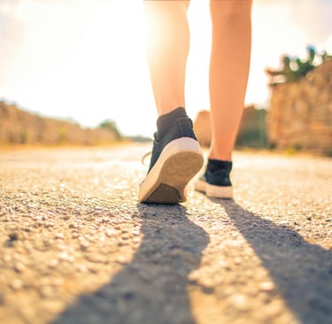 a man walking on the road