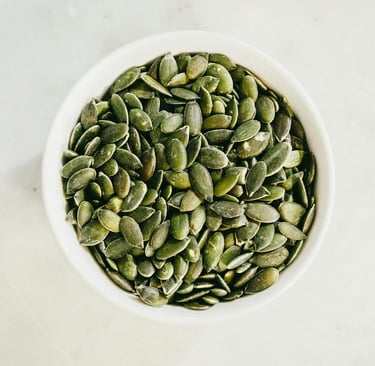 pumpkin seeds in a bowl