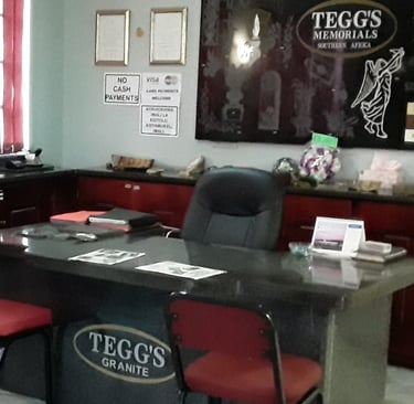 Reception area at Tegg's Granite