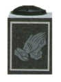 Granite block vase - tombstone accessory