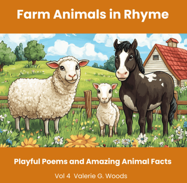 Farm Animals in Rhyme Cover with a sheep and a donkey