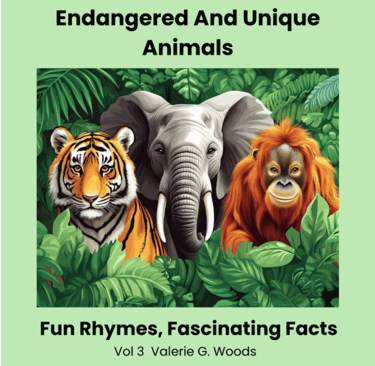 Endangered And Unique Animals Cover with a tiger, elephant and a gorilla