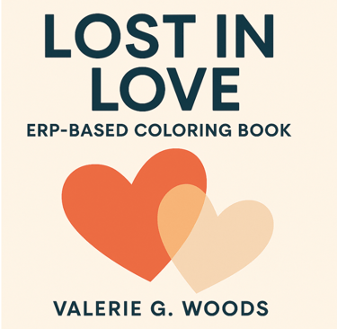 Lost In Love ERP Based Coloring Book Cover graphic image of two hearts