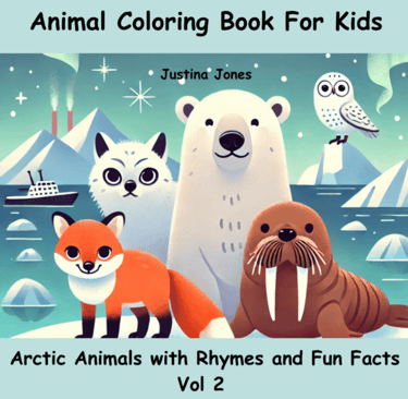 Animal Coloring Book Cover with Arctic Animals