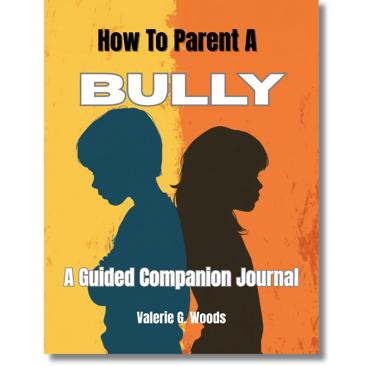 How To Parent a Bully Guided Journal Cover graphic image of two young people
