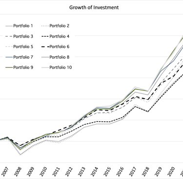 Portfolio Evaluator spreadsheet growth chart