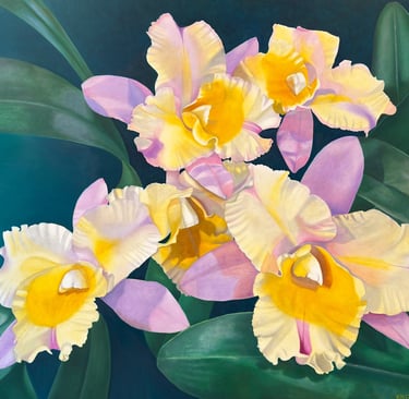 Yellow and purple Orchid Sprig