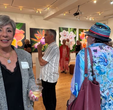 Monumental Orchid paintings by Christine Knize at the Court House Cultural Center, Stuart, FL