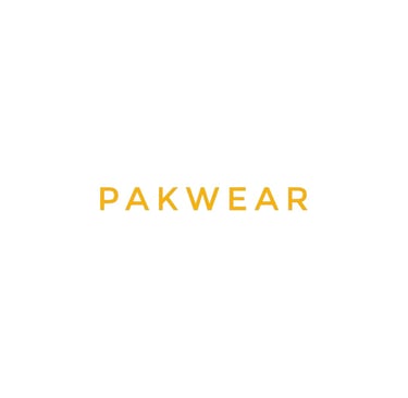a person standing in front of a white background with the words pakwear