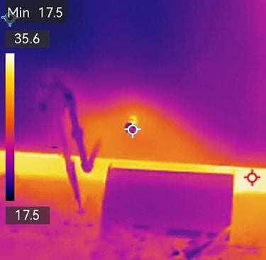 Quite a bit of heat loss from the crawlspace! The outdoor faucet could use insulation, too.